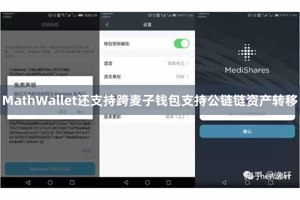 MathWallet还支持跨麦子钱包支持公链链资产转移